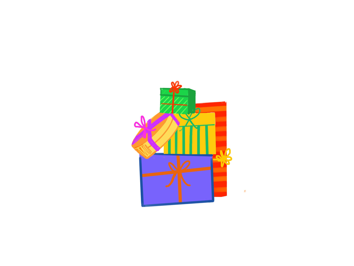Stack of colorful gift boxes